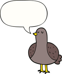 cartoon bird and speech bubble