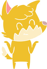 flat color style cartoon friendly fox