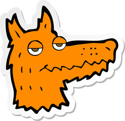 sticker of a cartoon fox head