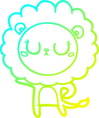 cold gradient line drawing cartoon lion