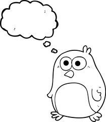 thought bubble cartoon bird