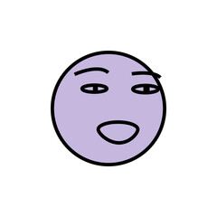 Fototapeta premium Simple flat purple circle face emotional