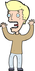 cartoon frightened man