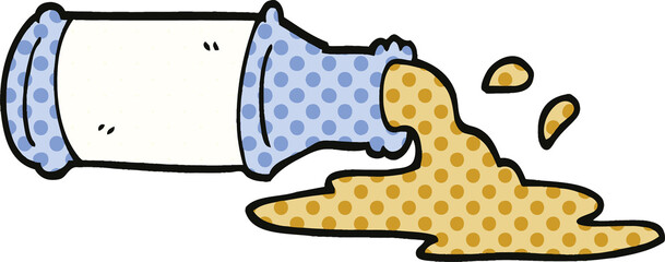 comic book style cartoon spilled beer