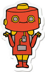 sticker of a cartoon robot