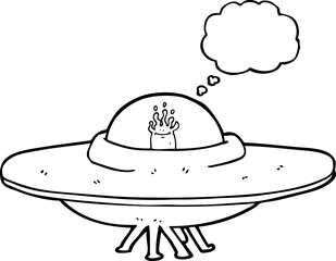 thought bubble cartoon flying saucer
