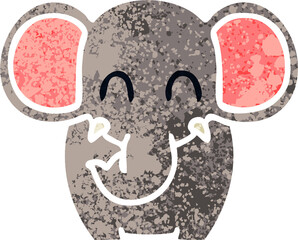 quirky retro illustration style cartoon elephant