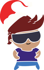 Fototapeta premium christmas cartoon of kawaii boy