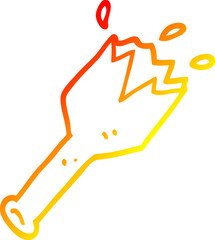 warm gradient line drawing cartoon  smashed glass bottle
