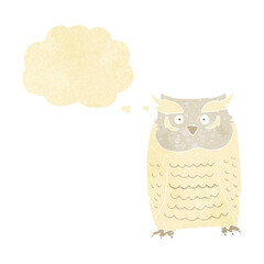 cartoon owl with thought bubble