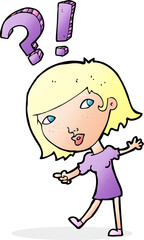 cartoon woman asking question