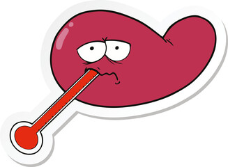 sticker of a cartoon ill gall bladder