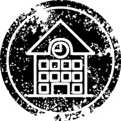 school house distressed icon