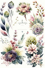 flowers with white background, card