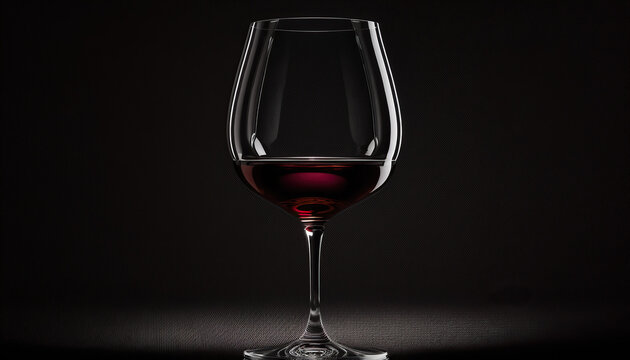 Elegant wine glass isolated on black background.