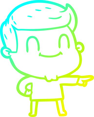 cold gradient line drawing cartoon friendly man