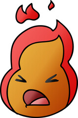 gradient cartoon kawaii cute fire flame