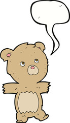 cartoon cute teddy bear with speech bubble