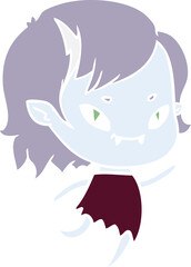 flat color style cartoon friendly vampire girl running