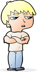 Obraz premium cartoon annoyed boy