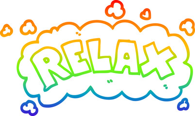 rainbow gradient line drawing cartoon relax symbol