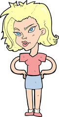 cartoon woman with hands on hips