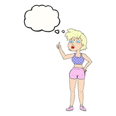 happy gym woman giving thumbs up symbol