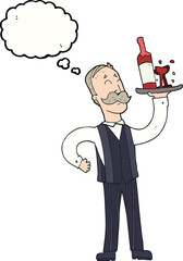 thought bubble cartoon waiter