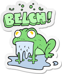 sticker of a cartoon gross little frog