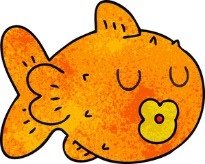 quirky hand drawn cartoon fish