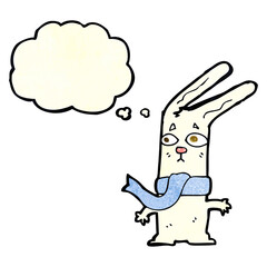 cartoon rabbit with thought bubble