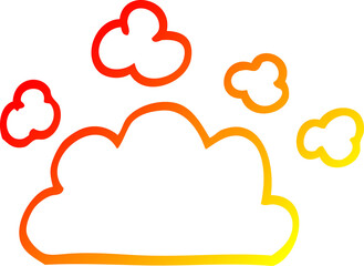 warm gradient line drawing cartoon weather cloud