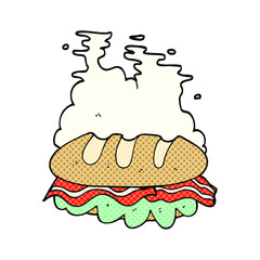 cartoon huge sandwich