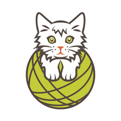 Cat In The Ball Of Wool Logo