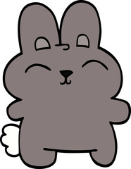 cartoon doodle grey rabbit