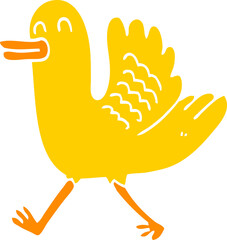 flat color style cartoon duck