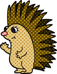 cartoon doodle spiky hedgehog