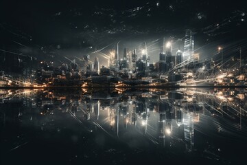 Obraz na płótnie Canvas abstract representation of a city skyline. Generative AI
