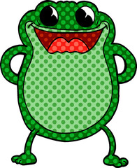 cartoon doodle frog