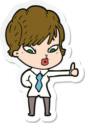 sticker of a cartoon woman