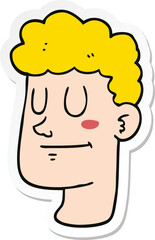sticker of a cartoon male face
