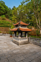 Aerial view of Hung King Temple, Phu Tho Province, Vietnam. On the traditional festival day.