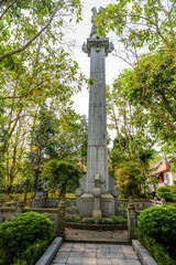 Aerial view of Hung King Temple, Phu Tho Province, Vietnam. On the traditional festival day.