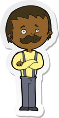 sticker of a cartoon man with mustache