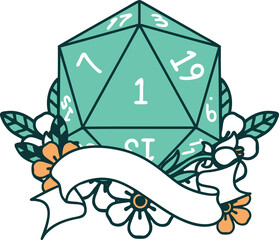 natural one d20 dice roll illustration