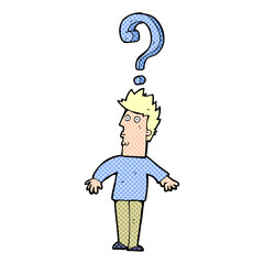 cartoon confused man