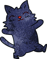 quirky hand drawn cartoon cat