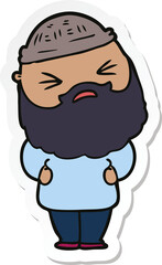 Obraz premium sticker of a cartoon man with beard
