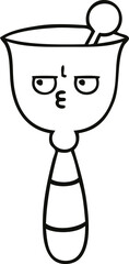 line drawing cartoon school bell