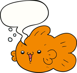 cartoon fish and speech bubble